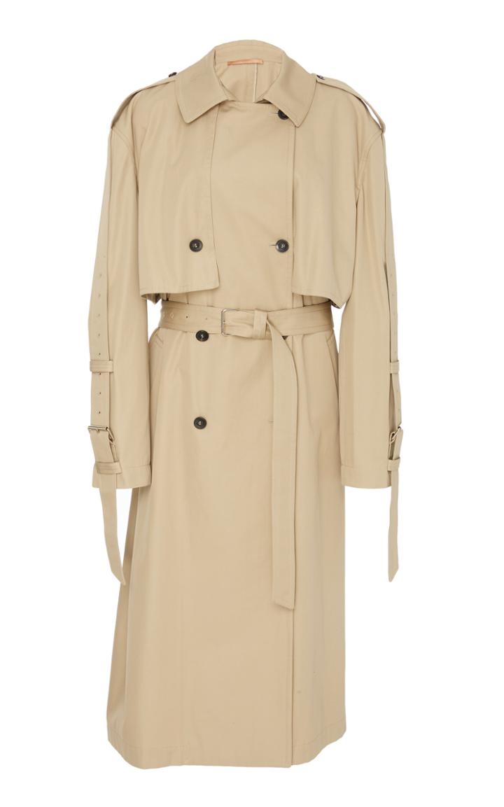 Summa Double Breasted Trench Coat With Belt Detail On Sleeves