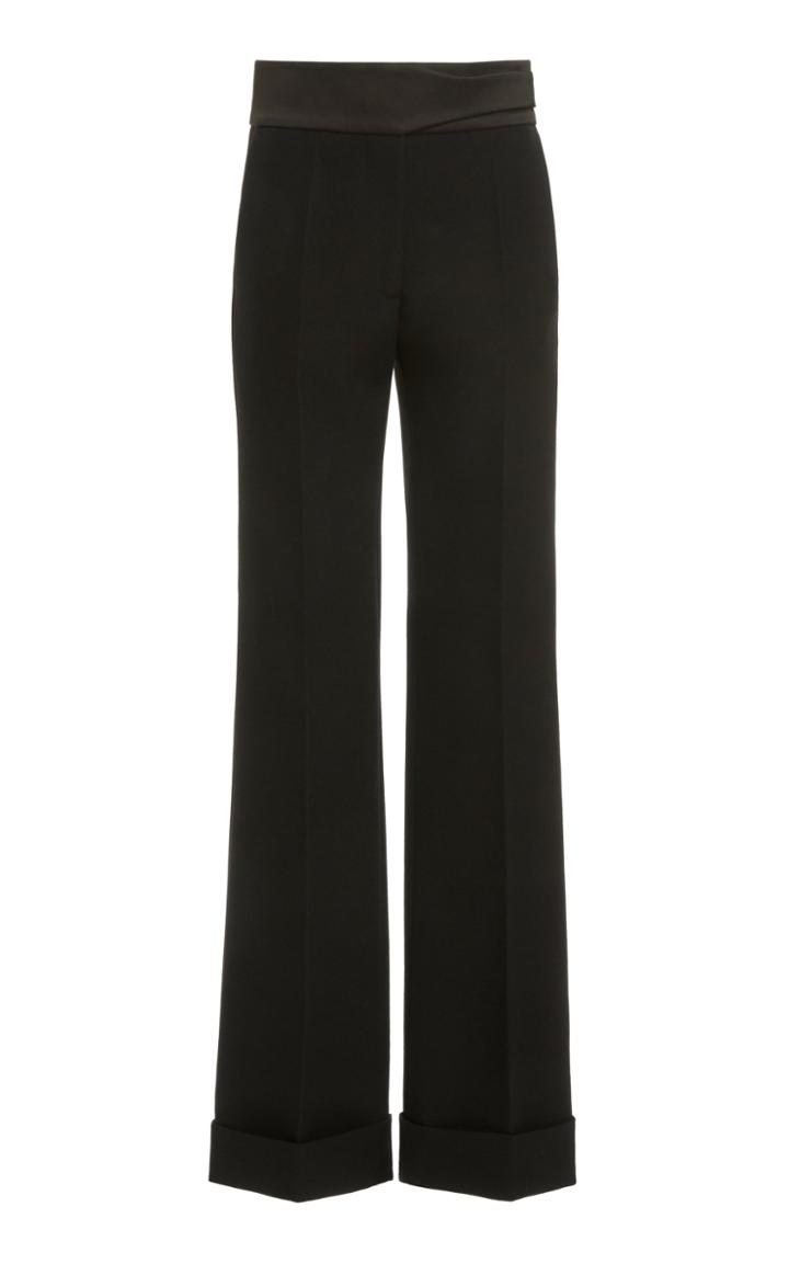 Moda Operandi Victoria Beckham Satin-waist Wide Straight-leg Trousers