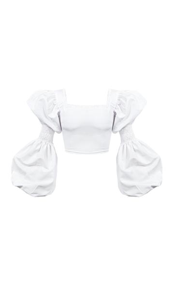 Moda Operandi By Efrain Mogollon Marturet Puff Sleeve Cotton Top