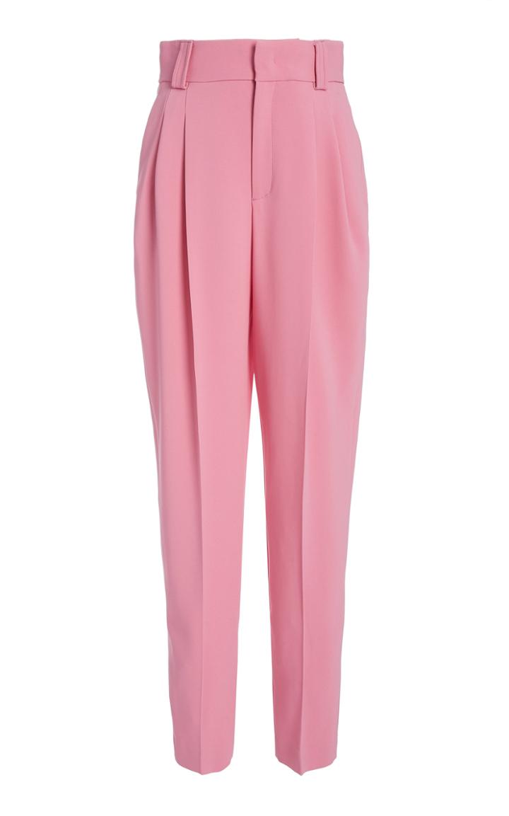 Red Valentino Pleated Crepe Wide-leg Pants