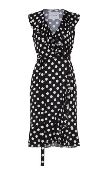 Yanina Demi Couture Polka Dot Wrap Dress