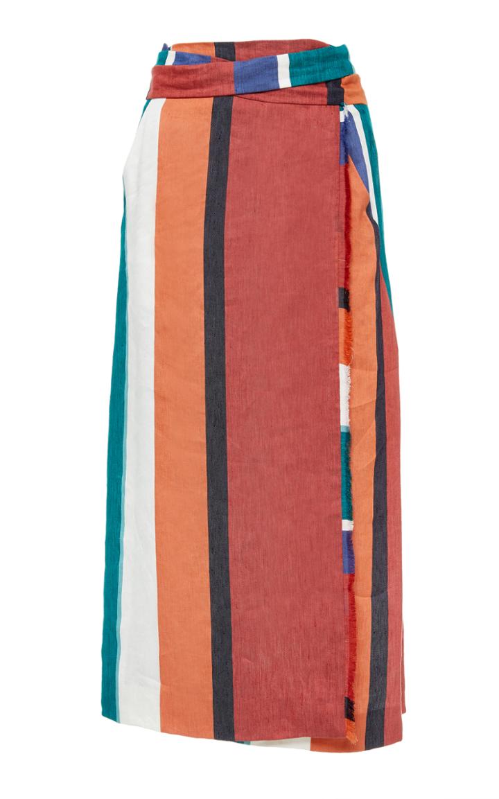 Tanya Taylor Verona Stripe Linen Skirt
