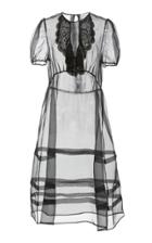 Lee Mathews Silk Organza Ruffle Dress With Slip