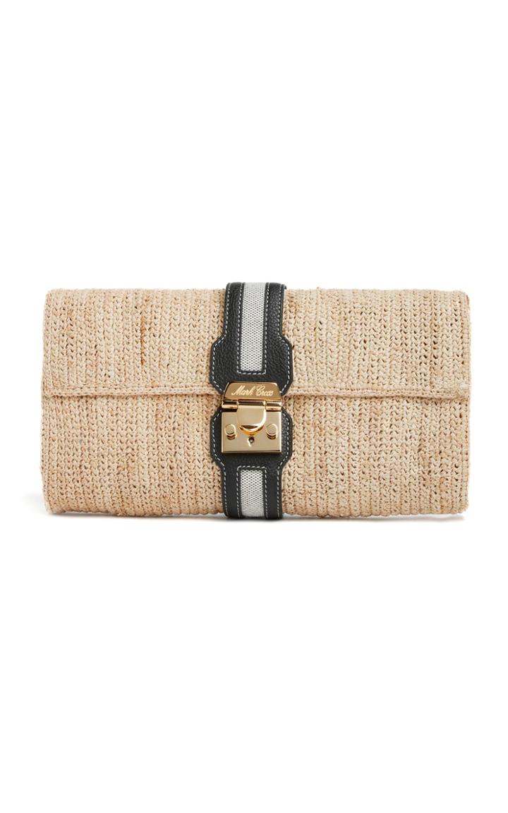 Moda Operandi Mark Cross Sylvette Raffia Clutch