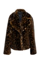 Nili Lotan Sedella Faux Fur Leopard Coat