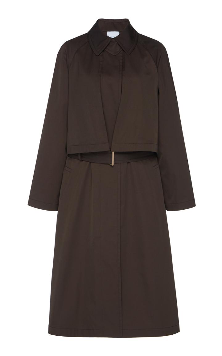 Agnona Tech Cotton Duchesse Trench Coat