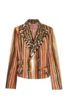 Moda Operandi Dolce & Gabbana Striped Leopard Blazer Size: 38