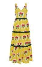 Verandah Printed Tasseled Modal-blend Maxi Dress