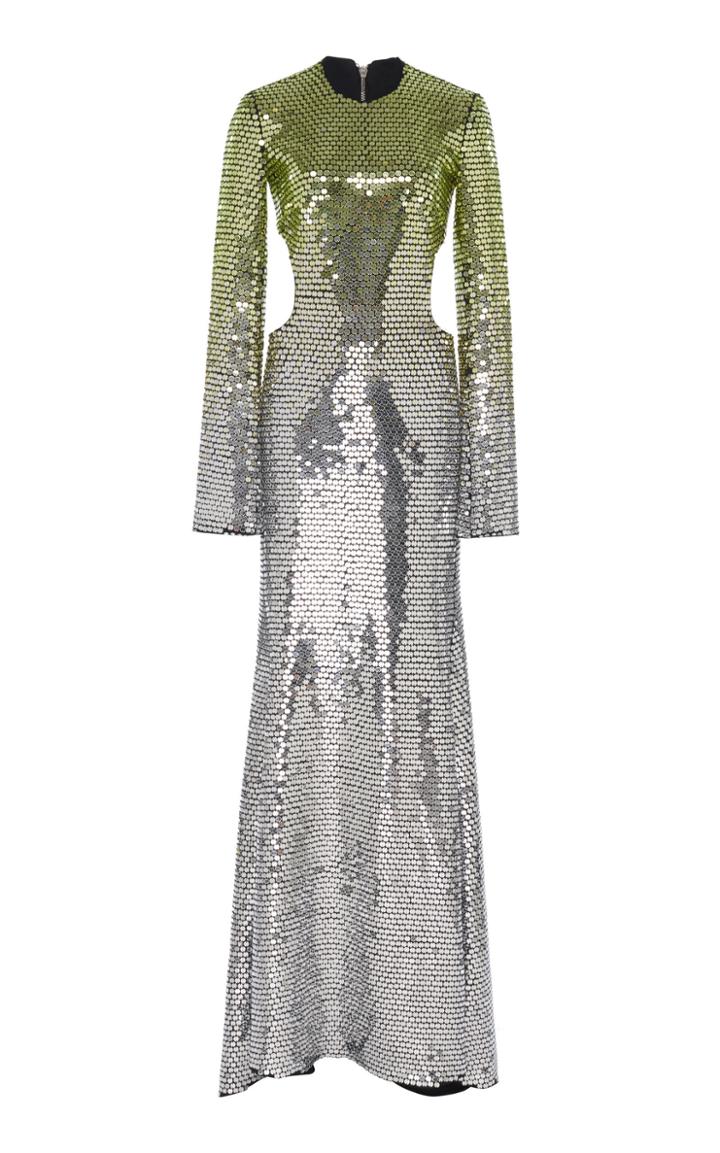 David Koma Circular-embroidered Long-sleeve Dress