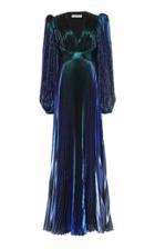 Givenchy Pleated Metallic Silk-blend Maxi Dress