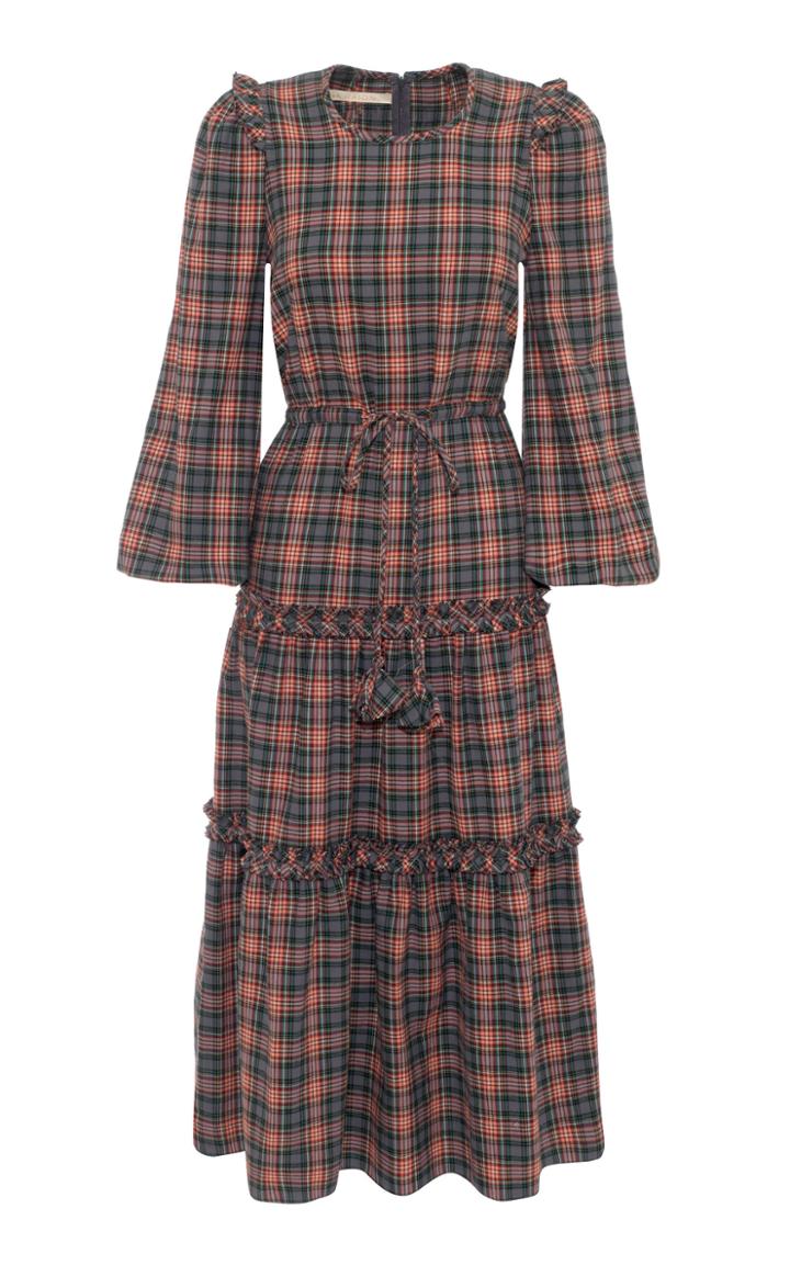 Anna Mason Christy Check Print Midi Dress