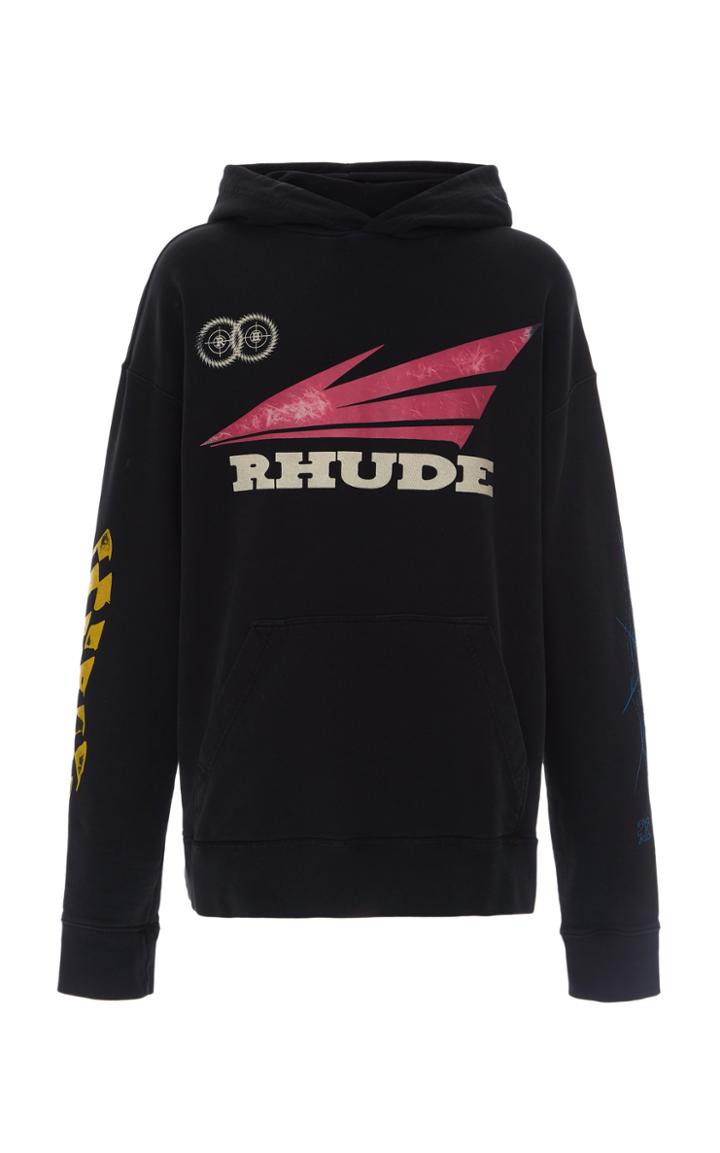 Rhude Rhonda 2 Decal Hooded Cotton Sweatshirt