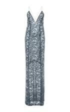 Galvan Embroidered Metallic Cross-back Dress