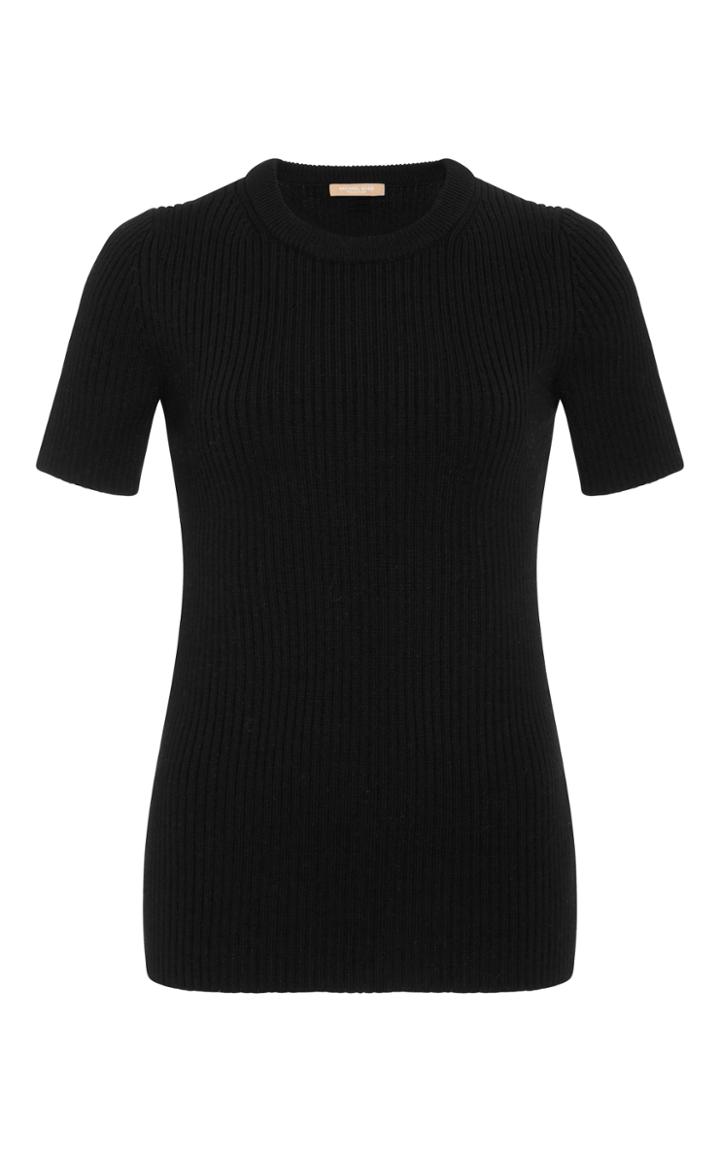 Michael Kors Collection Short Sleeve Merino Crewneck Top