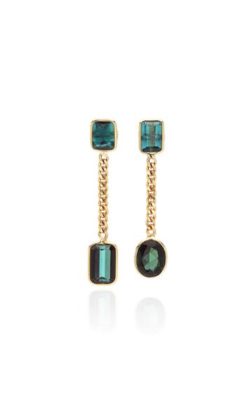 Objet-a Curb 18k Gold And Tourmaline Earrings