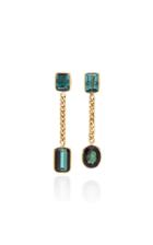 Objet-a Curb 18k Gold And Tourmaline Earrings