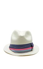 Sensi Studio Adrian Frayed Bow Straw Hat In White