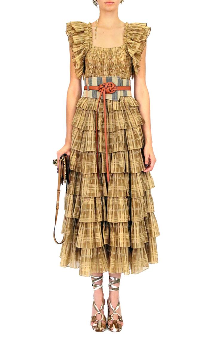 Moda Operandi Ulla Johnson Darcey Smocked Cotton-blend Midi Dress