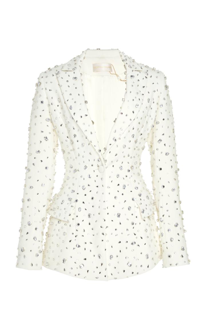 Christian Siriano Crystal Crepe Blazer
