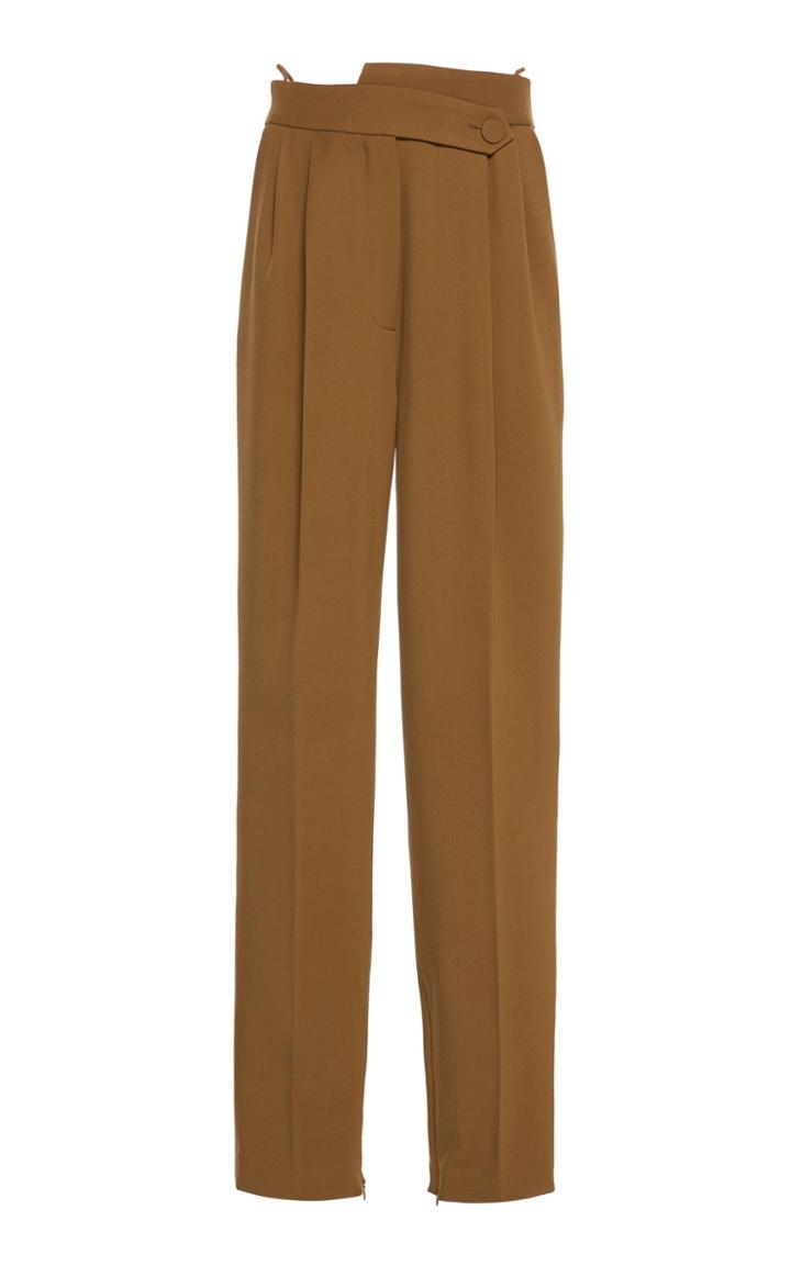 Petar Petrov Herve Pleated Wool Straight-leg Pants