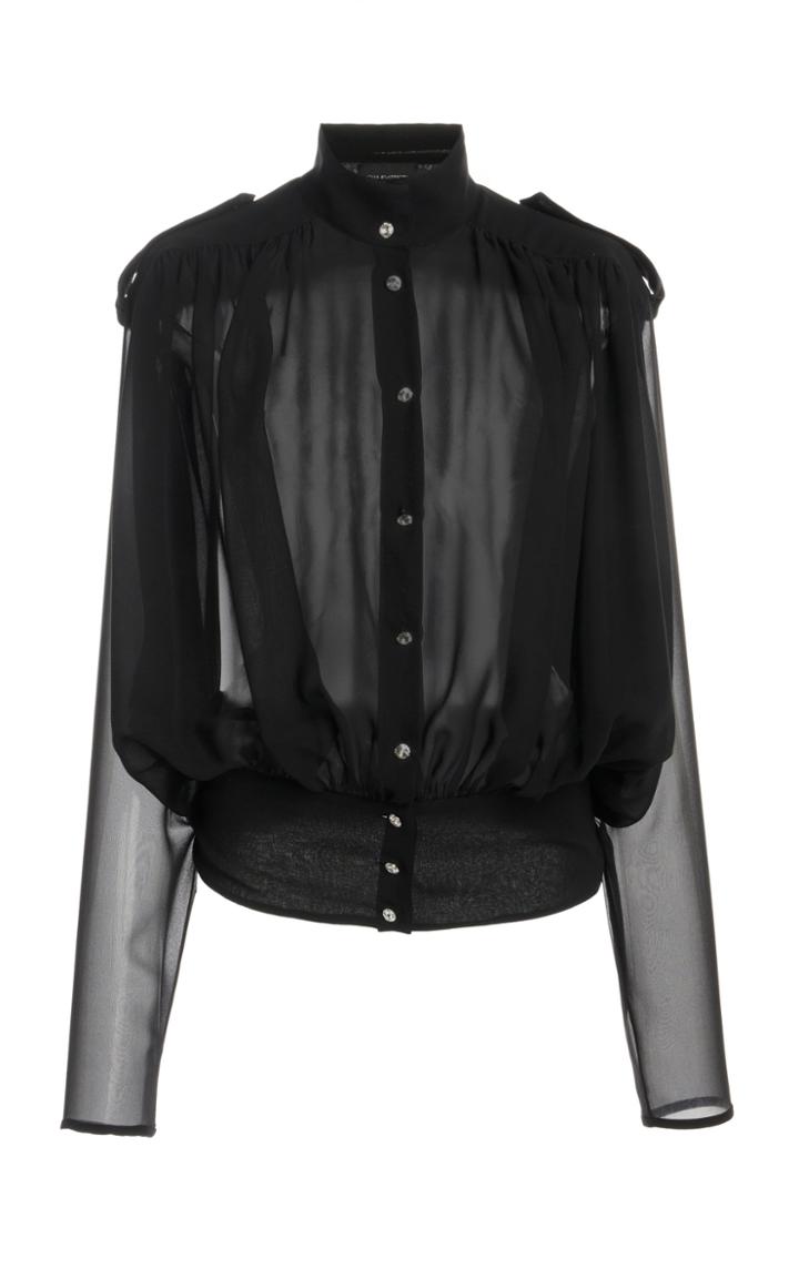 Moda Operandi Giambattista Valli Pleated Silk Blouse