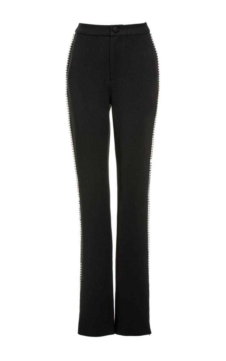 Moda Operandi Huishan Zhang Stella Crystal-trimmed Crepe Flared-leg Trousers