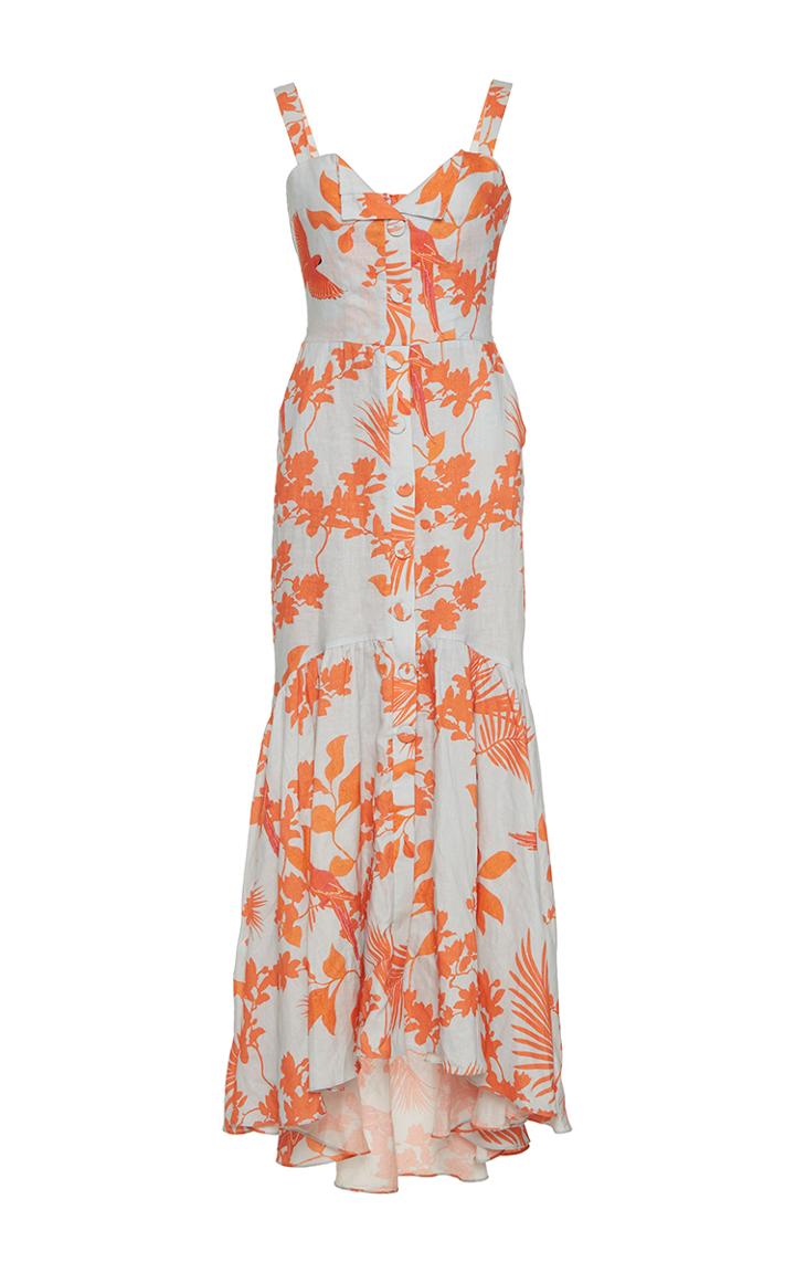 Johanna Ortiz Playa De Belen Linen Long Dress