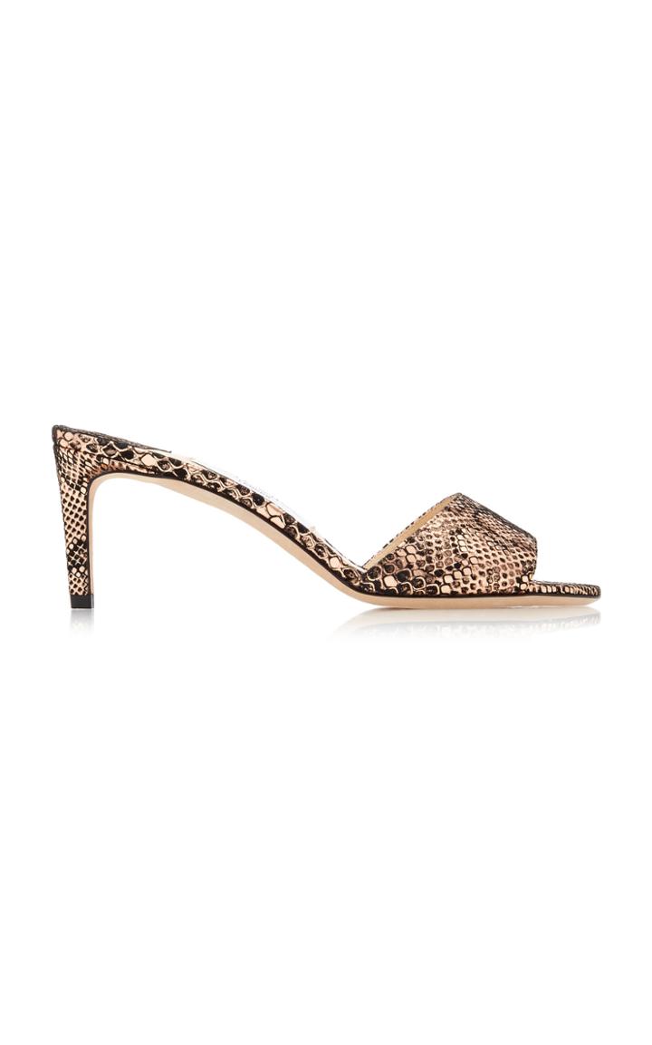 Jimmy Choo Stacey Snake-effect Leather Sandals