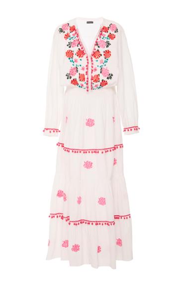Chantik Floral Embroidered Peasant Dress