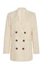 St. Agni Koa Double-breasted Linen-blend Blazer Size: Xs