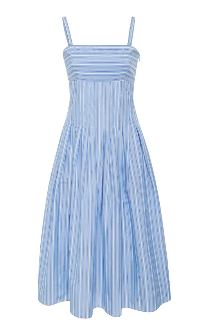 Rosetta Getty Striped Poplin Midi Dress