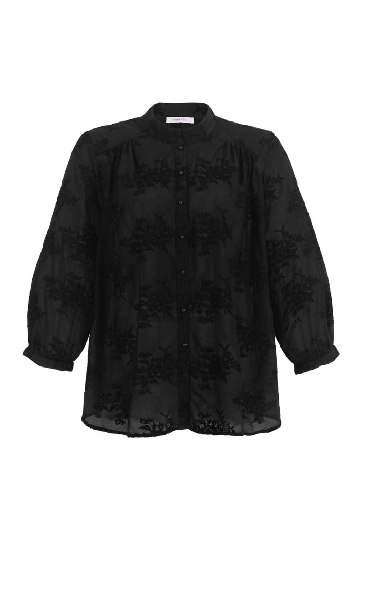 Moda Operandi Nevenka Connections Floral Embroidered Cotton-silk Top