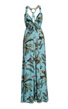 Patbo Tropical Print Halter Neck Maxi Dress