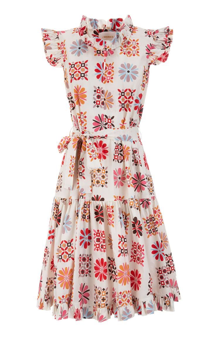 Moda Operandi La Doublej Short And Sassy Ruffled Printed Silk Dress