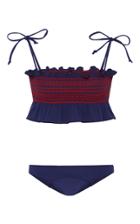 Lisa Marie Fernandez Selena Ruffle-trimmed Smocked Bandeau Bikini