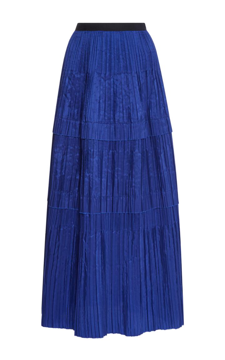 Oscar De La Renta Pleated Midi Skirt
