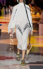 Moda Operandi Prada Sequined Pleated Silk Midi Dress Size: 36