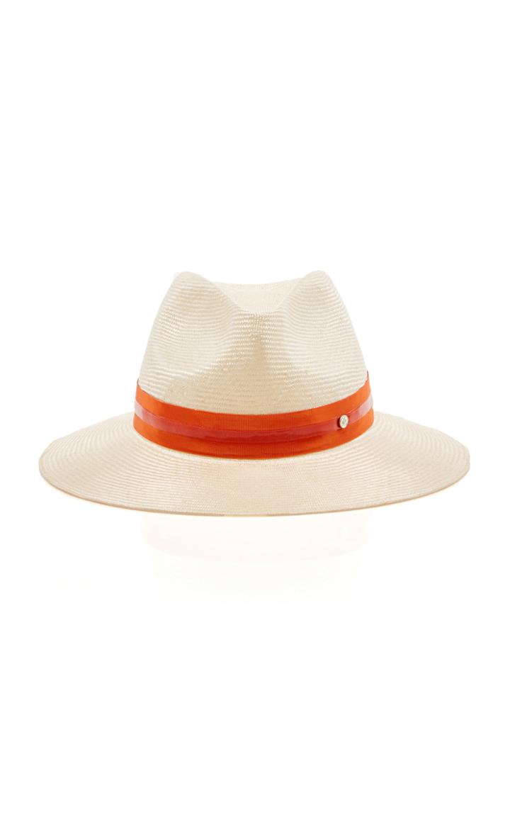 Maison Michel Rico Grosgrain-trimmed Straw Fedora