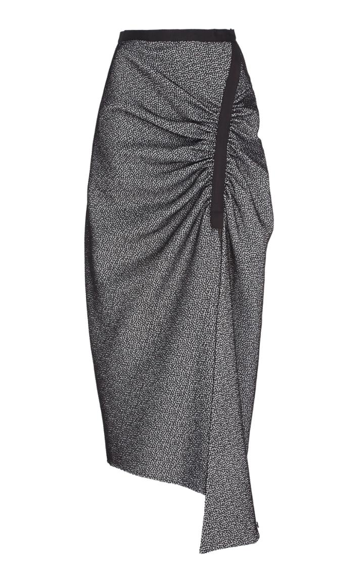 Christopher Esber Incline Gather Slit Cotton-blend Skirt