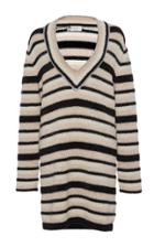 Lanvin V Neck Striped Sweater Dress