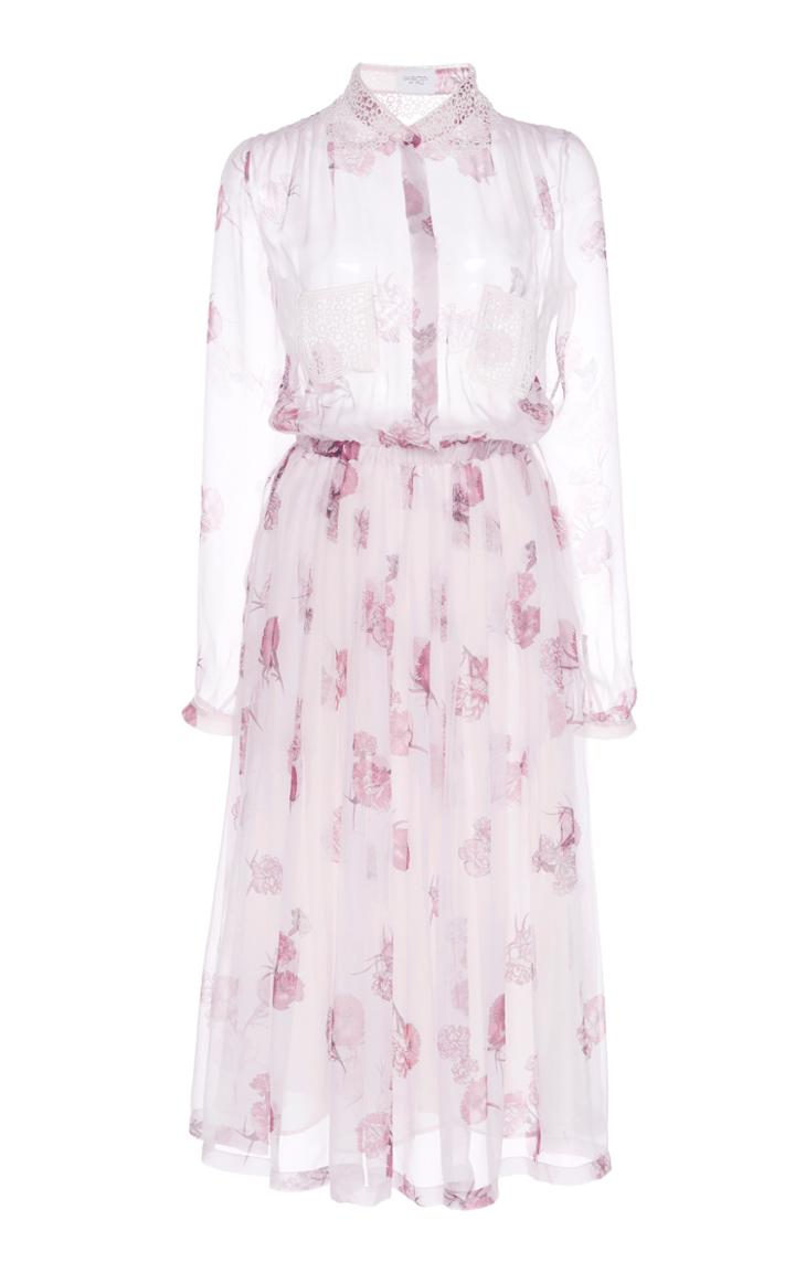 Giambattista Valli Silk Floral Midi Dress