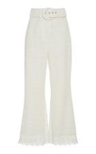 Zimmermann Belted Cropped Cotton Lace Wide-leg Pants