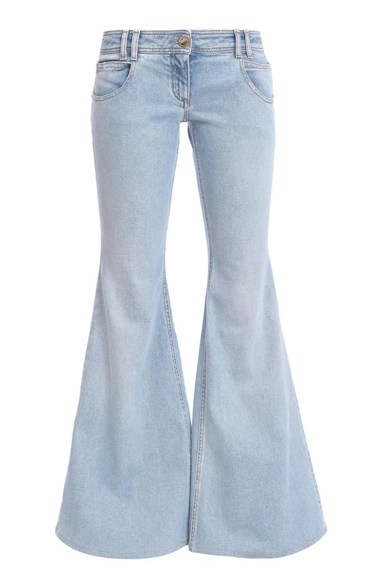 Balmain Stretch Low-rise Wide-leg Jean