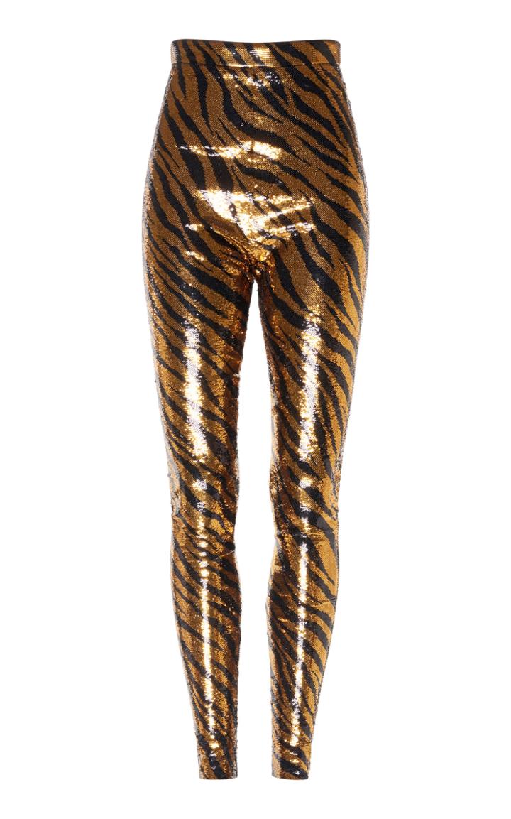 Balenciaga Sequined Zebra-print Leggings