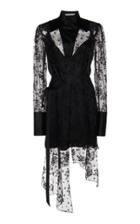 Olivier Theyskens Asymmetrical Lace Shirt Dress