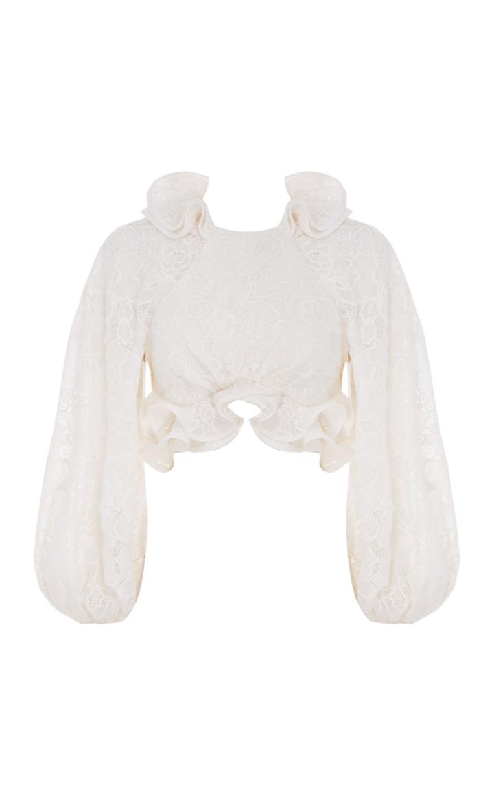 Moda Operandi Zimmermann The Lovestruck Cotton-linen Lace Bodice Top