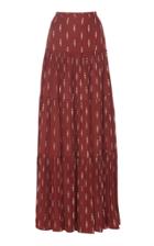 Johanna Ortiz Relatos De Mi Tierra Pleated Jacquard Maxi Skirt