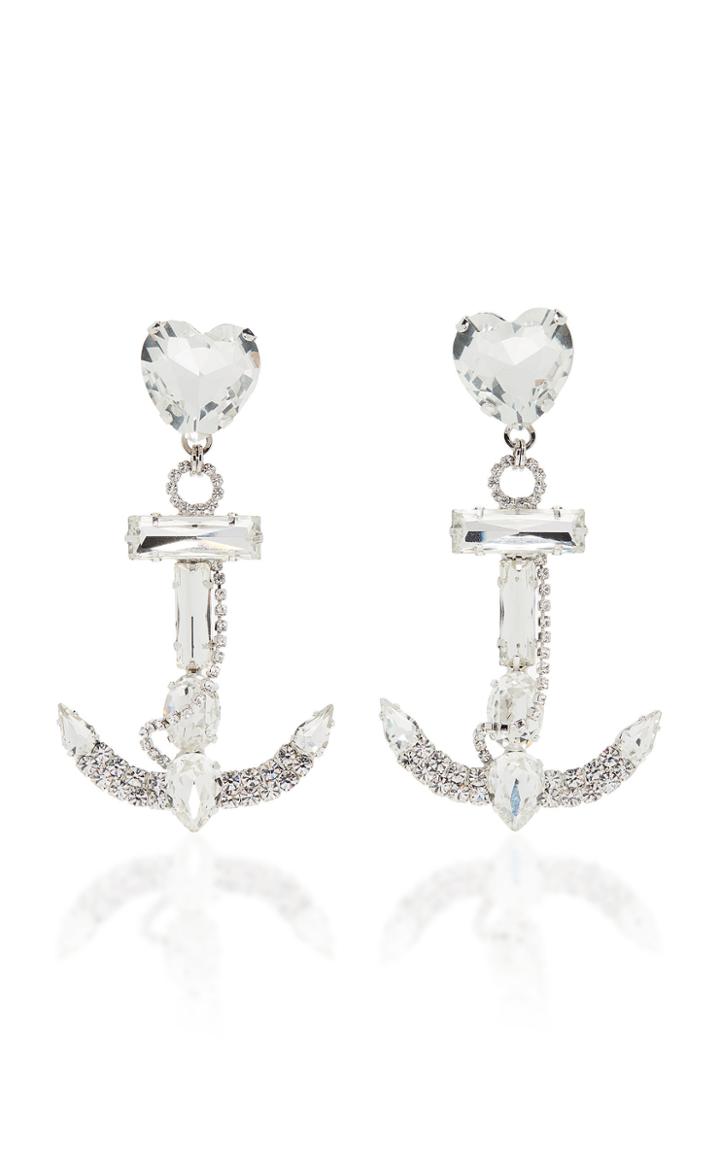 Alessandra Rich Crystal Anchor Earrings