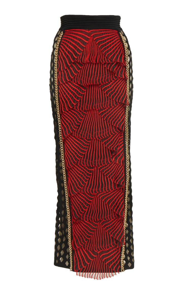 Balmain High Waisted Midi Skirt