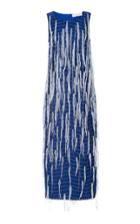 Marina Moscone Fringe-embellished Sheath Dress